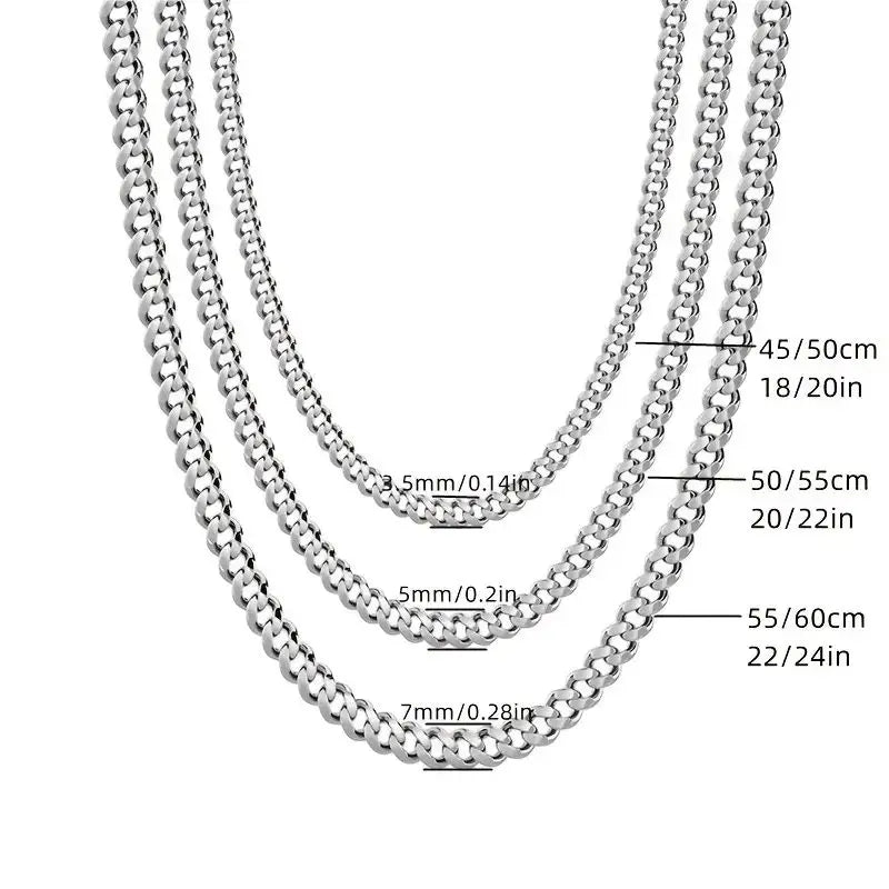 Silver Cuban Link Chain Necklace – Bold and Timeless Design