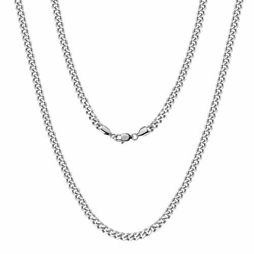Classic Silver Cuban Link Chain Necklace – Sleek and Timeless Design