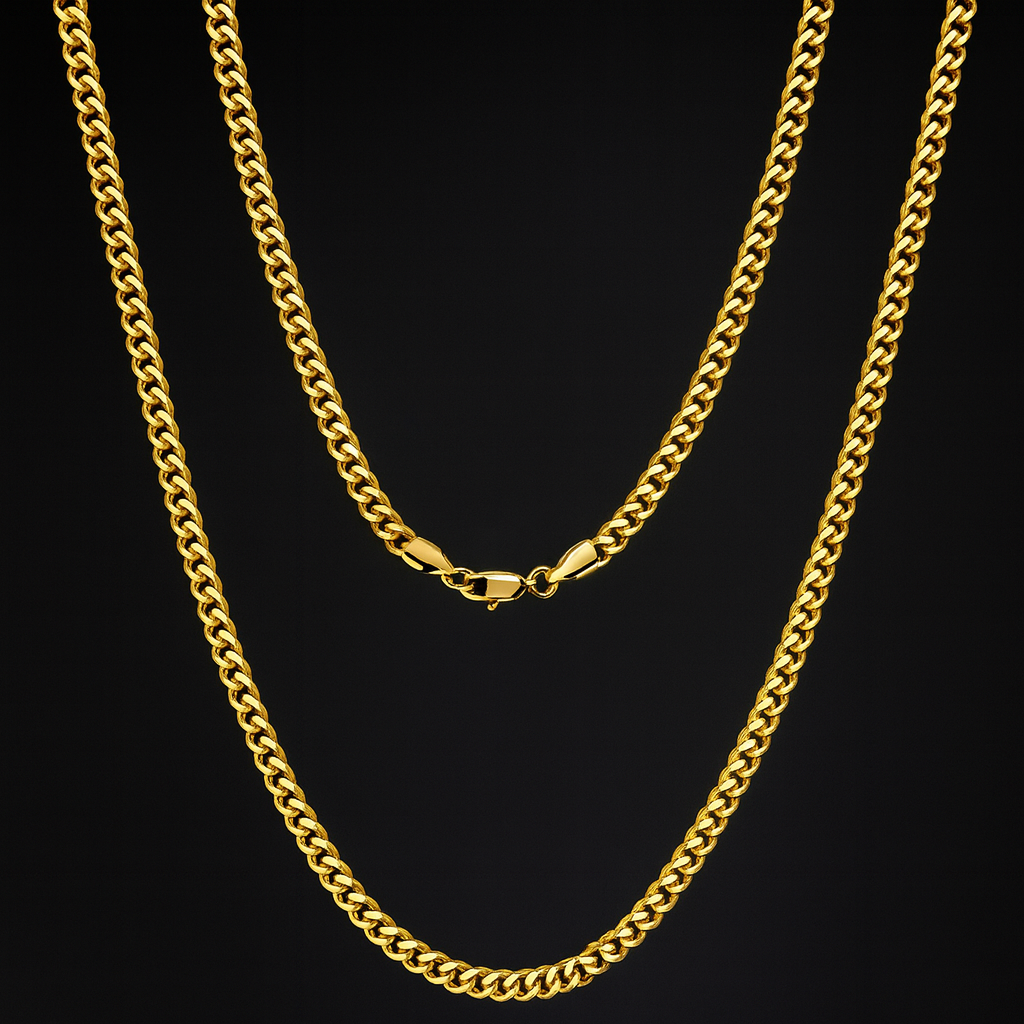 Classic Gold Cuban Link Chain Necklace – Bold Statement Piece
