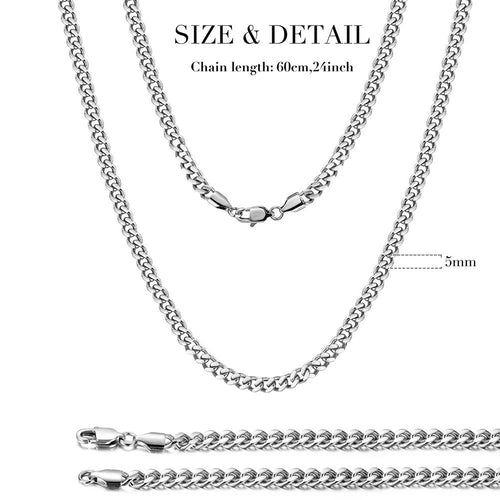 Classic Silver Cuban Link Chain Necklace – Sleek and Timeless Design